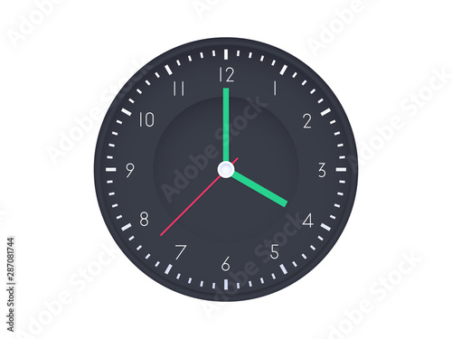 Wall office clock icon isolated on white background