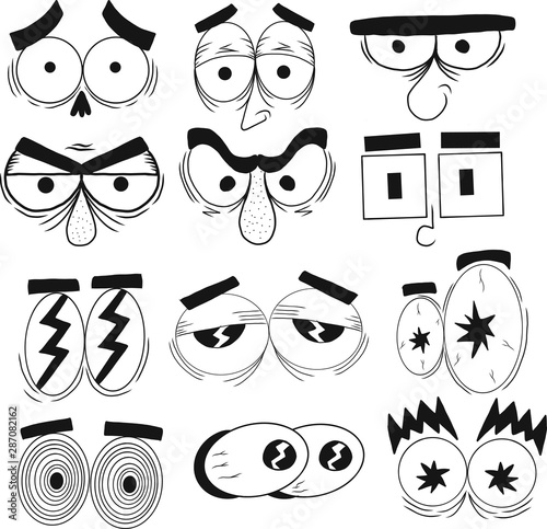 ojos cara dibujo animado 
