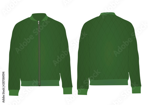 Green autumn jacket. vector illustration