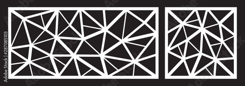 Laser cutting template for decorative panel. Abstract triangle pattern. Vector illustration.