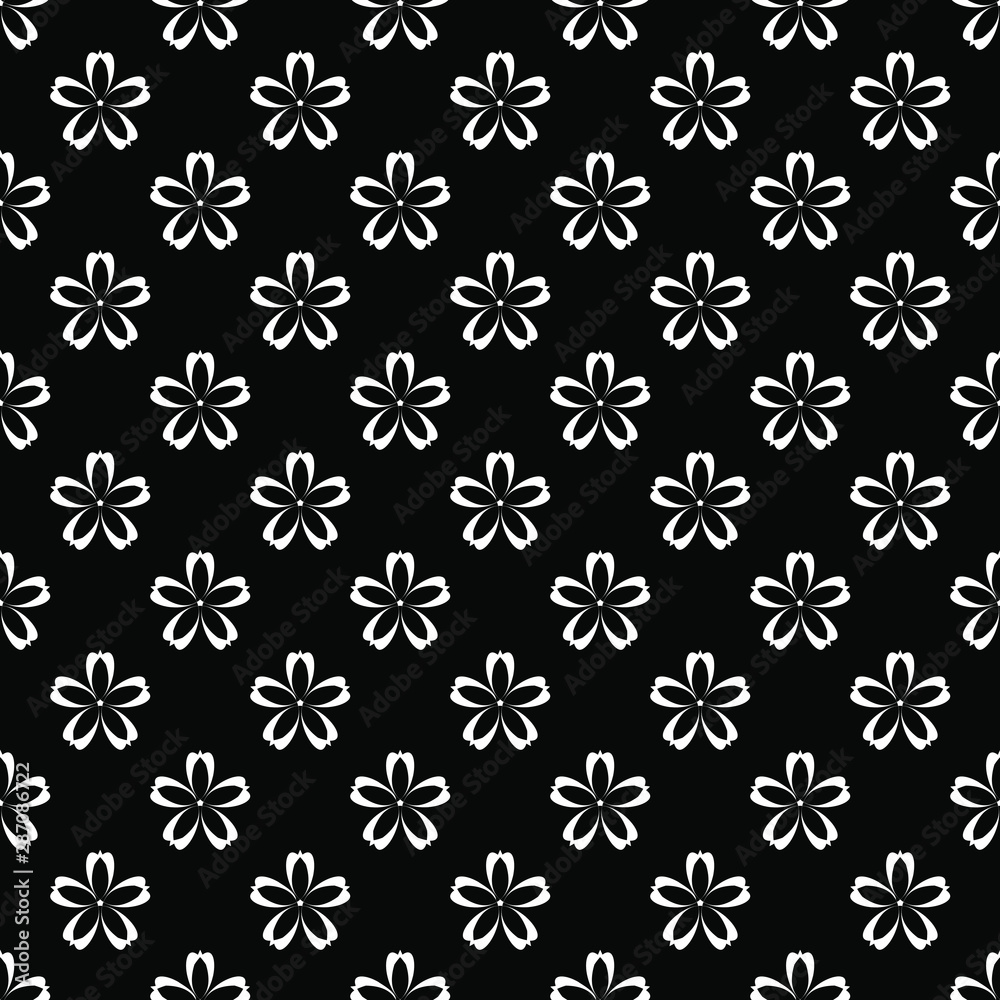 Seamless oriental pattern with Arabic ornaments.  White lines on a black background.