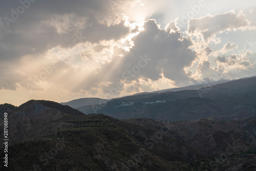 sunset with clouds in Sierra Nevada (Spain)
