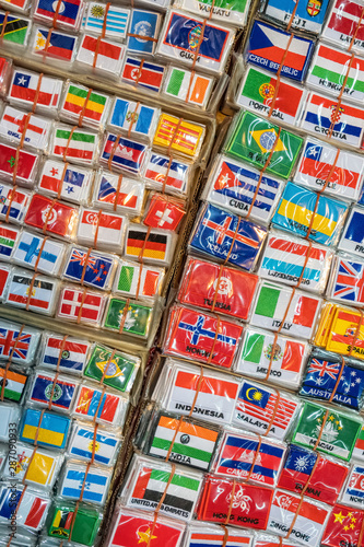 Bunch of patches with world country flags
