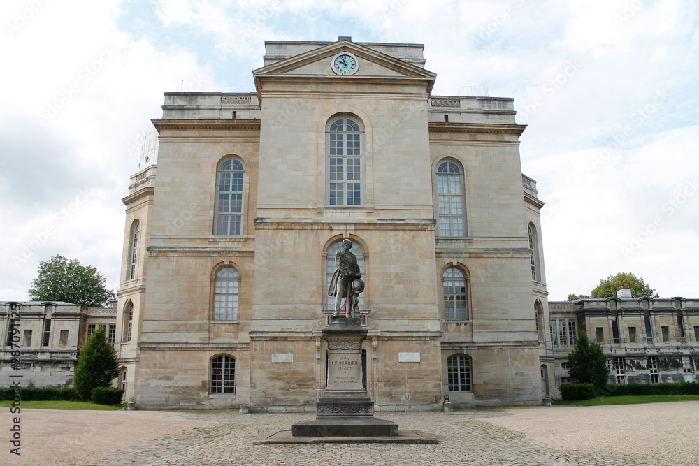 Observatoire de Paris with the le Verrier statue by Henri Chapu in Paris, France