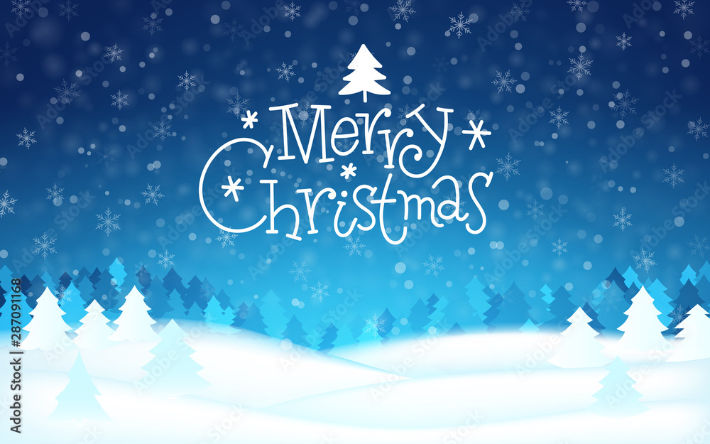 winter christmas snow blue tree background vector winter christmas snow blue tree background vector