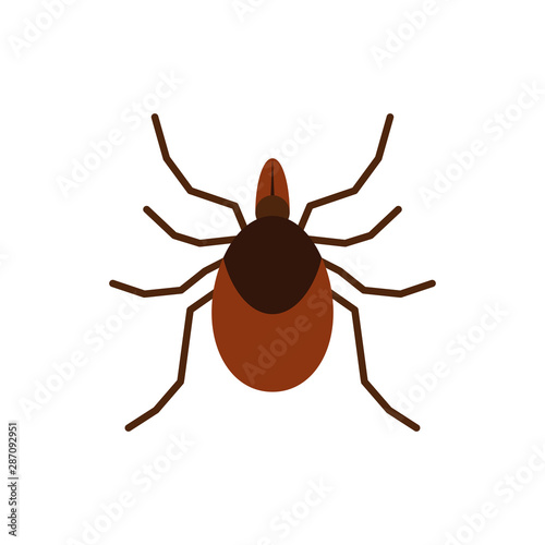 Mite tick insect single flat color vector icon