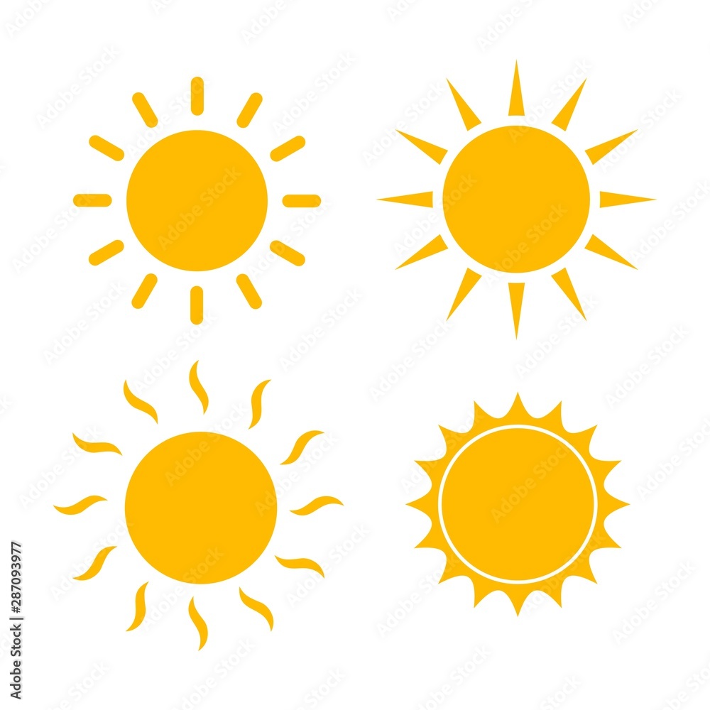 Sun Set icon isolated on white Sun Set icon isolated on white