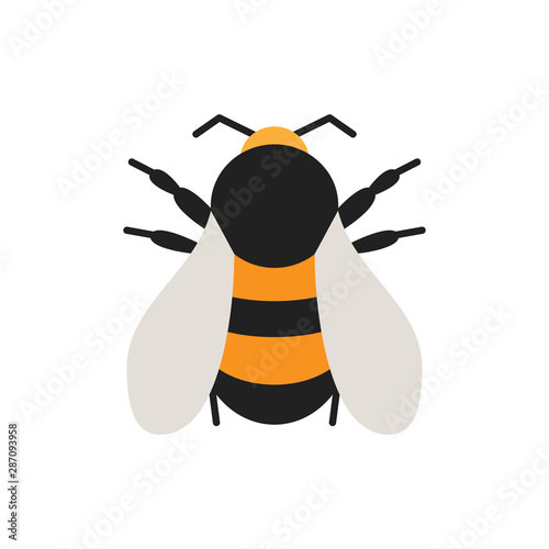 Bumblebee bee insect single flat color vector icon