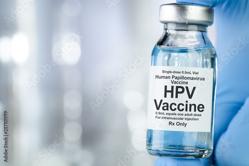 Small drug vial with HPV vaccine