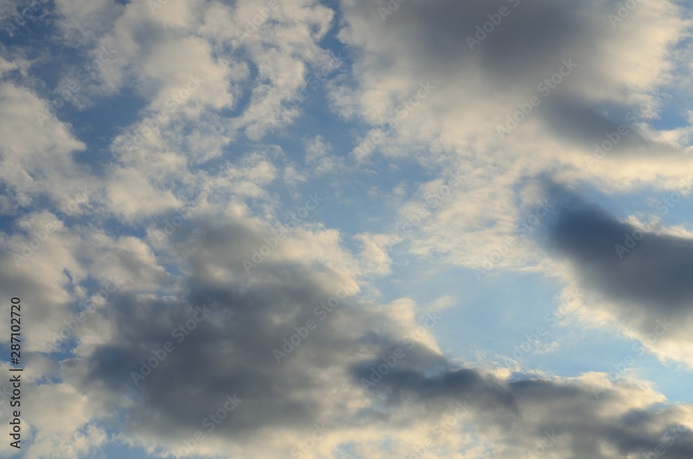 Blue cloudy sky.Background