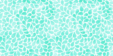 Sierkussen Turquoise patronen Aquarel bloemenpatroon met abstracte druppels  © Oleksandra