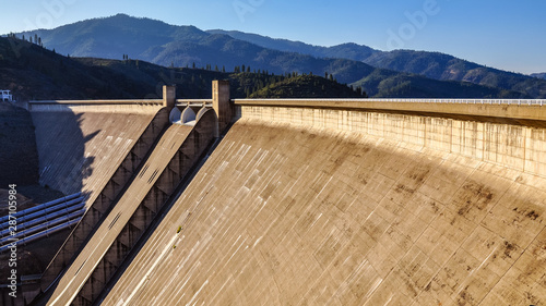 Shasta Dam, a concrete arch-gravity dam across the Sacramento River in Northern California. photo