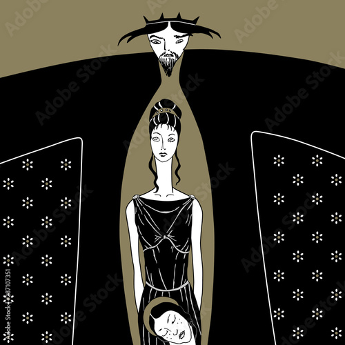 Ancient Greek mythology. Hades, Persephone and Adonis. 