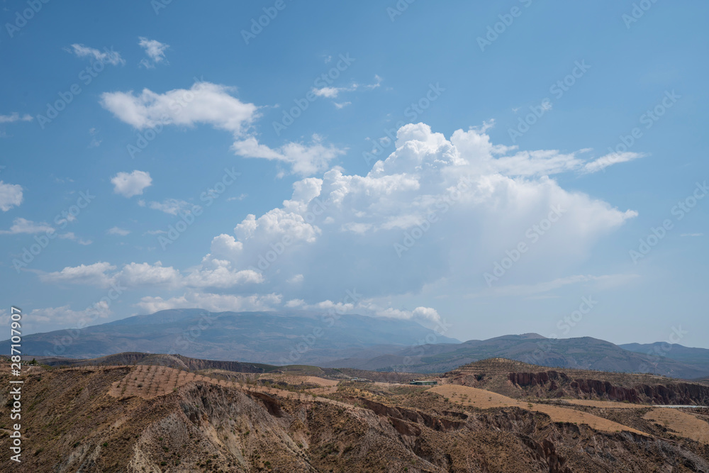 landscape of the Alpujarra de Granada, location near Ugijar (Spain)