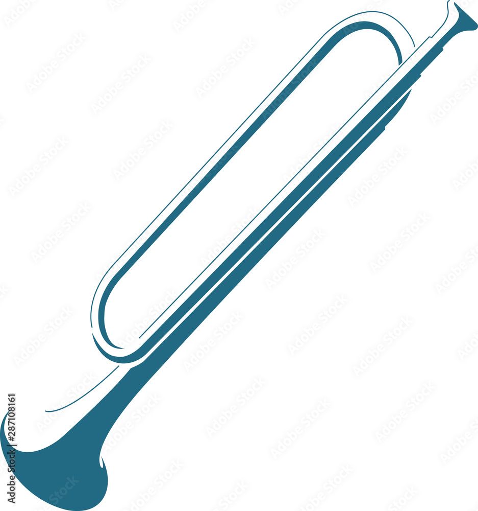 Vector drawn trumpet. Isolated on white background. Vector drawn trumpet. Isolated on white background.
