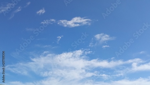 Scattered Clouds With Blue Sky Background
