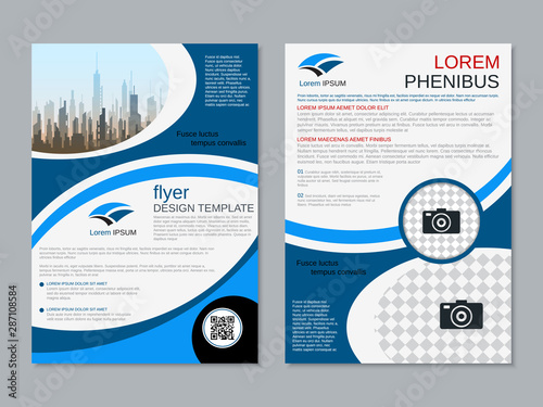 Modern professional two-sided flyer vector design template