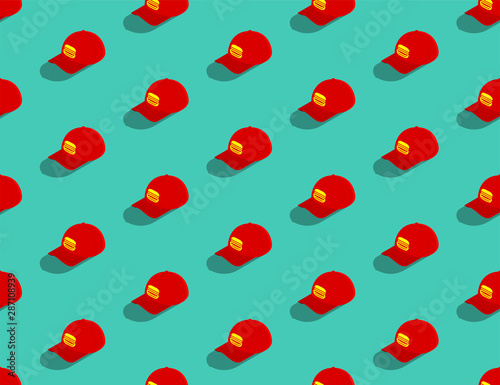 Part-time job staff cap 3D isometric pattern, Importance of education concept poster and banner vertical design illustration isolated on white background, vector eps 10
