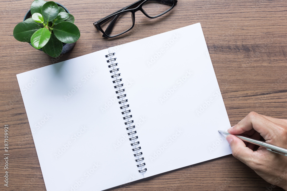 Fototapeta premium minimal top view of desk of businessman