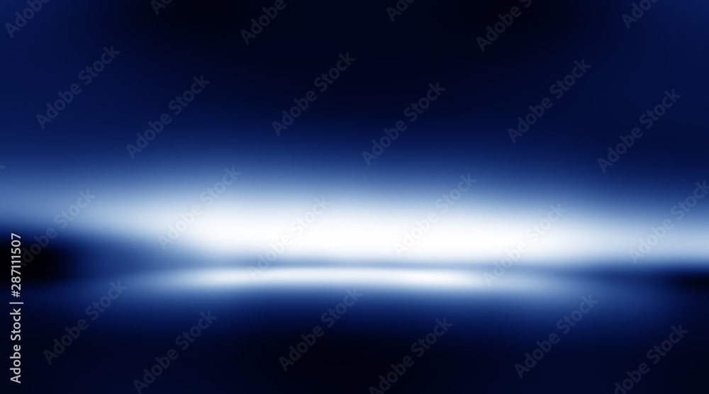 Blue empty room studio gradient with spotlight used for background and display your product