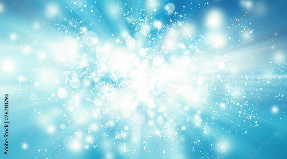 white bokeh blur background / Circle light on blue background / abstract light background white bokeh blur background / Circle light on blue background / abstract light background
