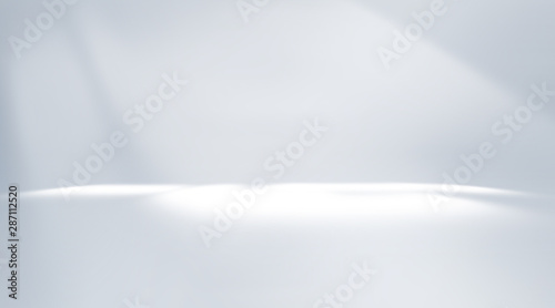 Fototapeta Naklejka Na Ścianę i Meble -  Soft gray empty perspective floor room studio gradient with backdrop spotlight used for background and display your product.