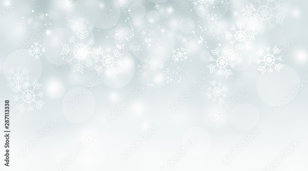 white blur abstract background. bokeh christmas blurred beautiful shiny Christmas lights. Snow background.