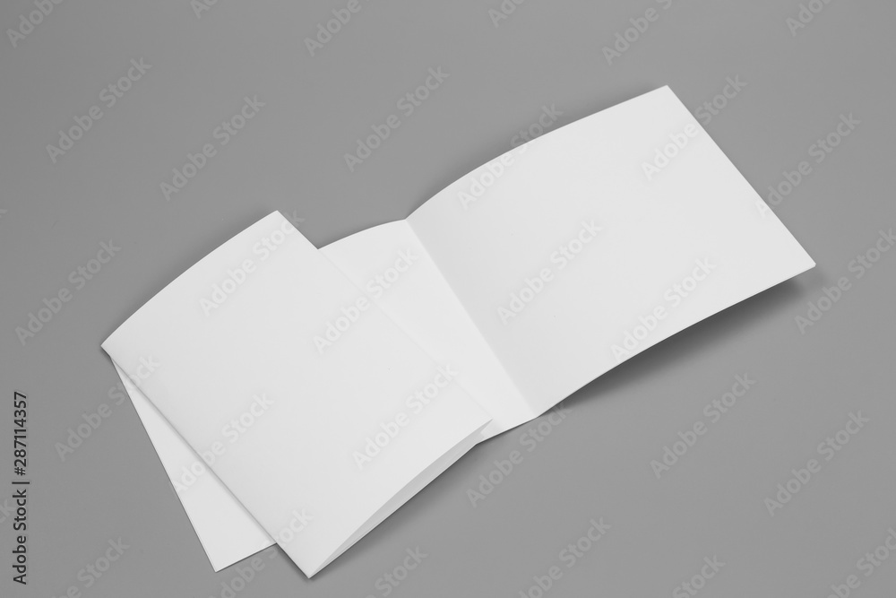 Blank portrait mock-up paper. brochure magazine isolated on gray, changeable background / white paper isolated on gray Blank portrait mock-up paper. brochure magazine isolated on gray, changeable background / white paper isolated on gray