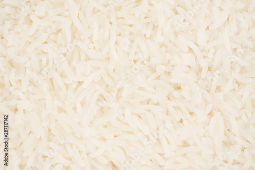 Steam cooked white rice texture background top view