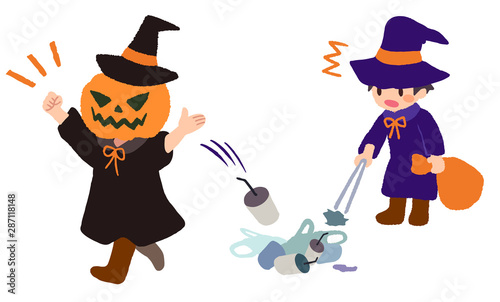 ハロウィン　ゴミ　ポイ捨て