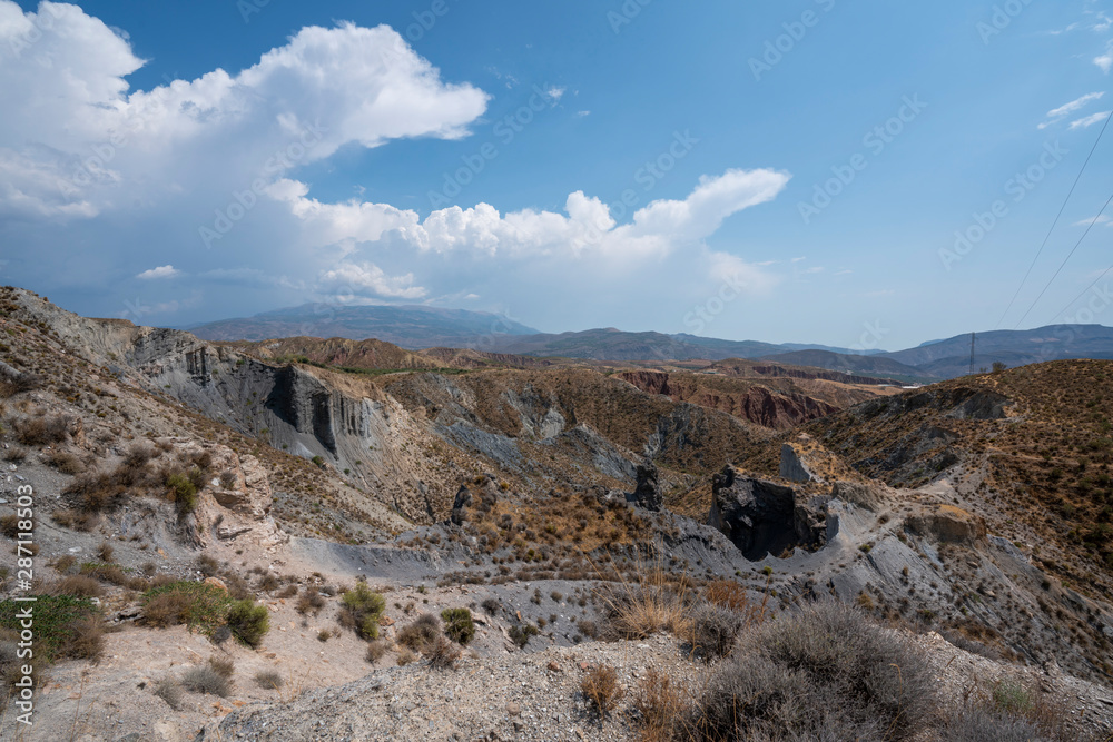 landscape of the Alpujarra de Granada, location near Ugijar (Spain)