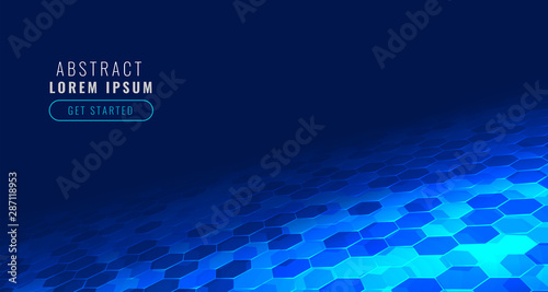 futuristic digital hexagonal tech pattern in perspective style