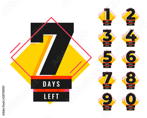 number of days left promotional template set