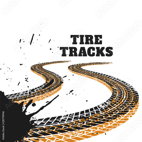 abstract racing tire tracks print marks background