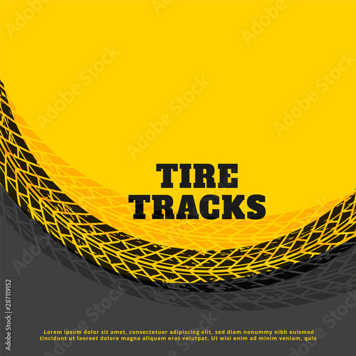 yellow tire track print mark background design