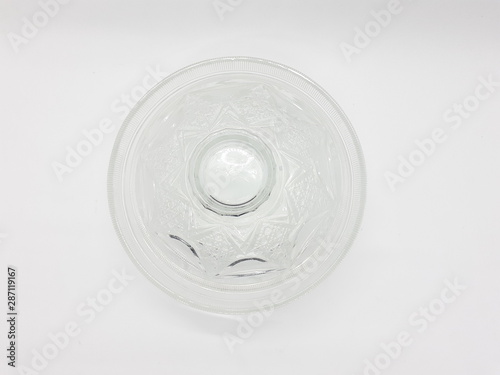 Transparent Dish Plate Bowl for Kitchen Cafe Restaurant Utensils in White Isolated Background