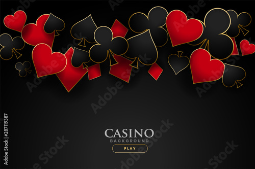 casino playing card symbols on black background