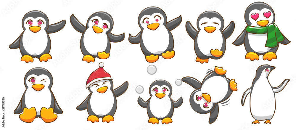 penguin vector set graphic clipart penguin vector set graphic clipart