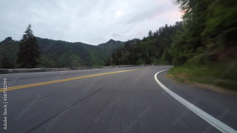 Early Morning Drive Through Great Smoky Mountains Early Morning Drive Through Great Smoky Mountains