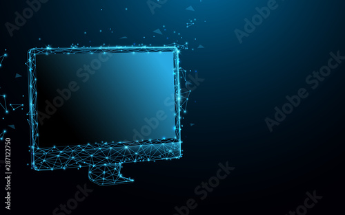 Computer display. All-in-one desktop personal computer. Vector illustration