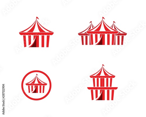 Circus tent logo template Vector