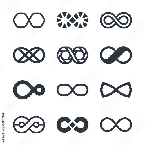Infinity vector symbols and logo design graphics