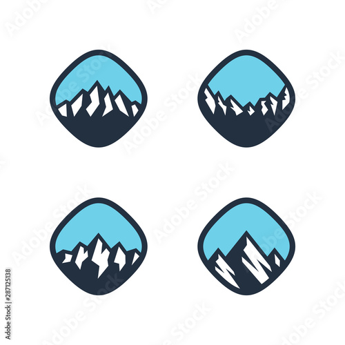 Wallpaper Mural Mountains, rocks and peaks. Vector illustration and logo design elements Torontodigital.ca