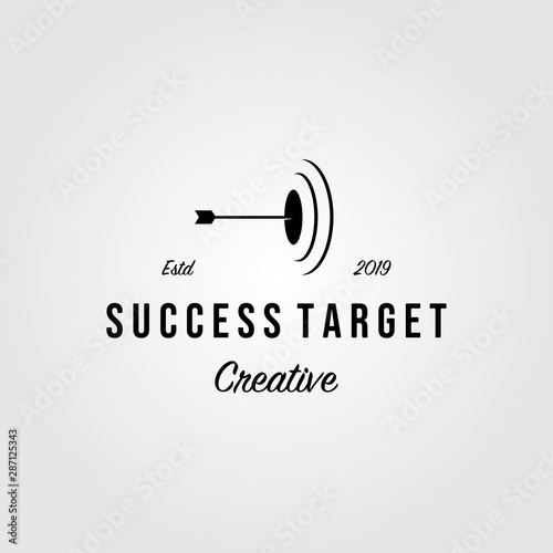 creative arrow target vintage logo design illustration