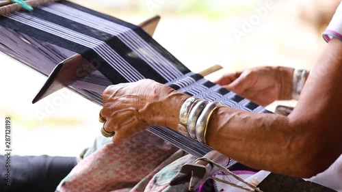 Close up Hand-made weaving of the Karen tribe