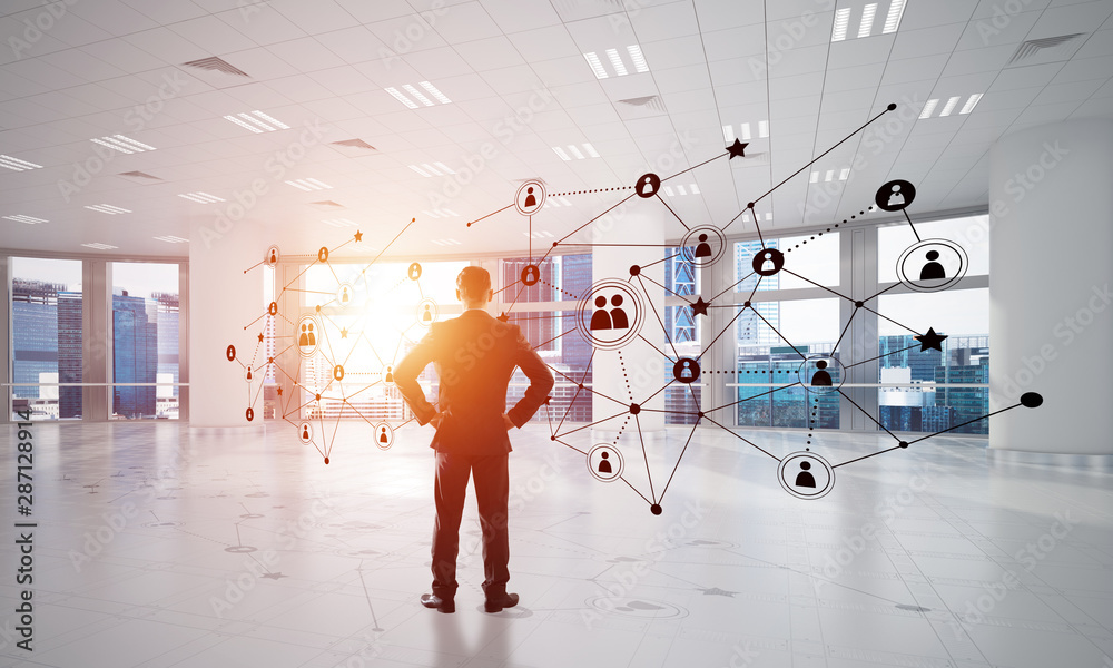 Networking and social communication concept as effective point for modern business Networking and social communication concept as effective point for modern business