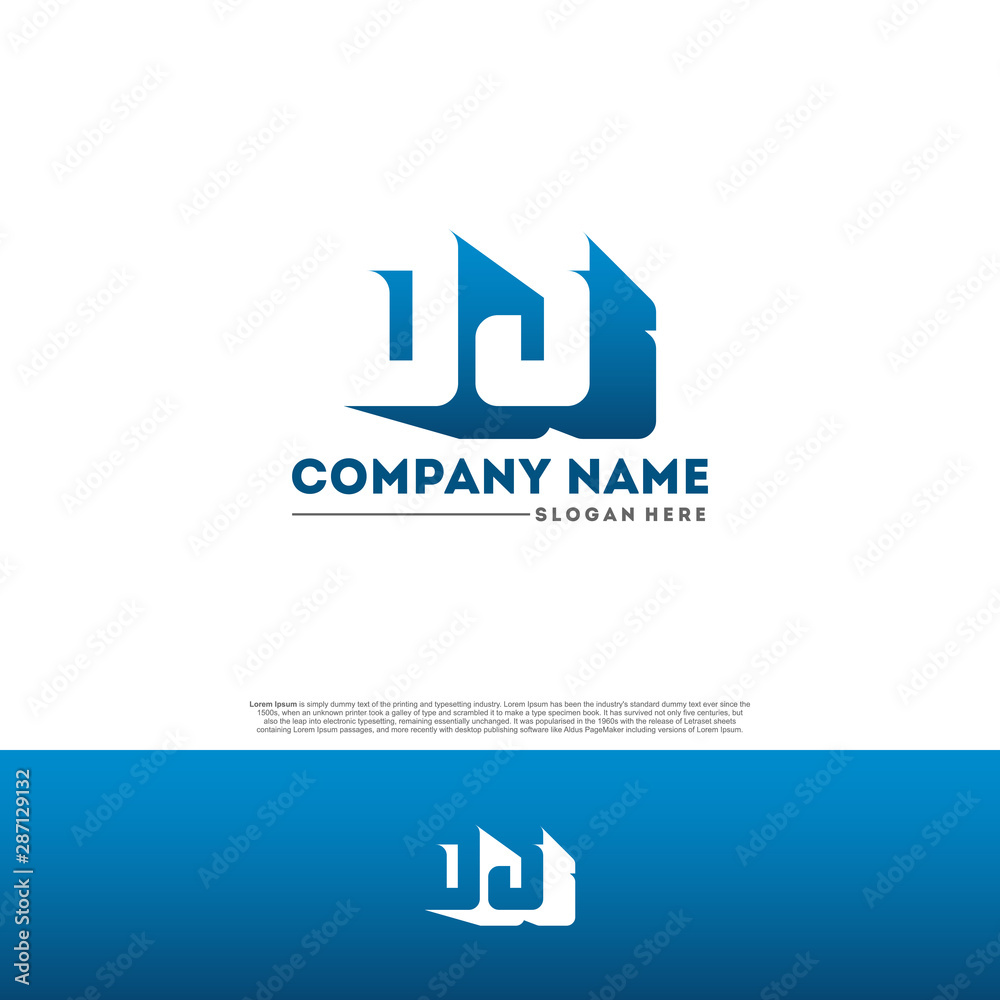 DJ D J Letter Initial Logo Design in shadow shape design concept. DJ D J Letter Initial Logo Design in shadow shape design concept.