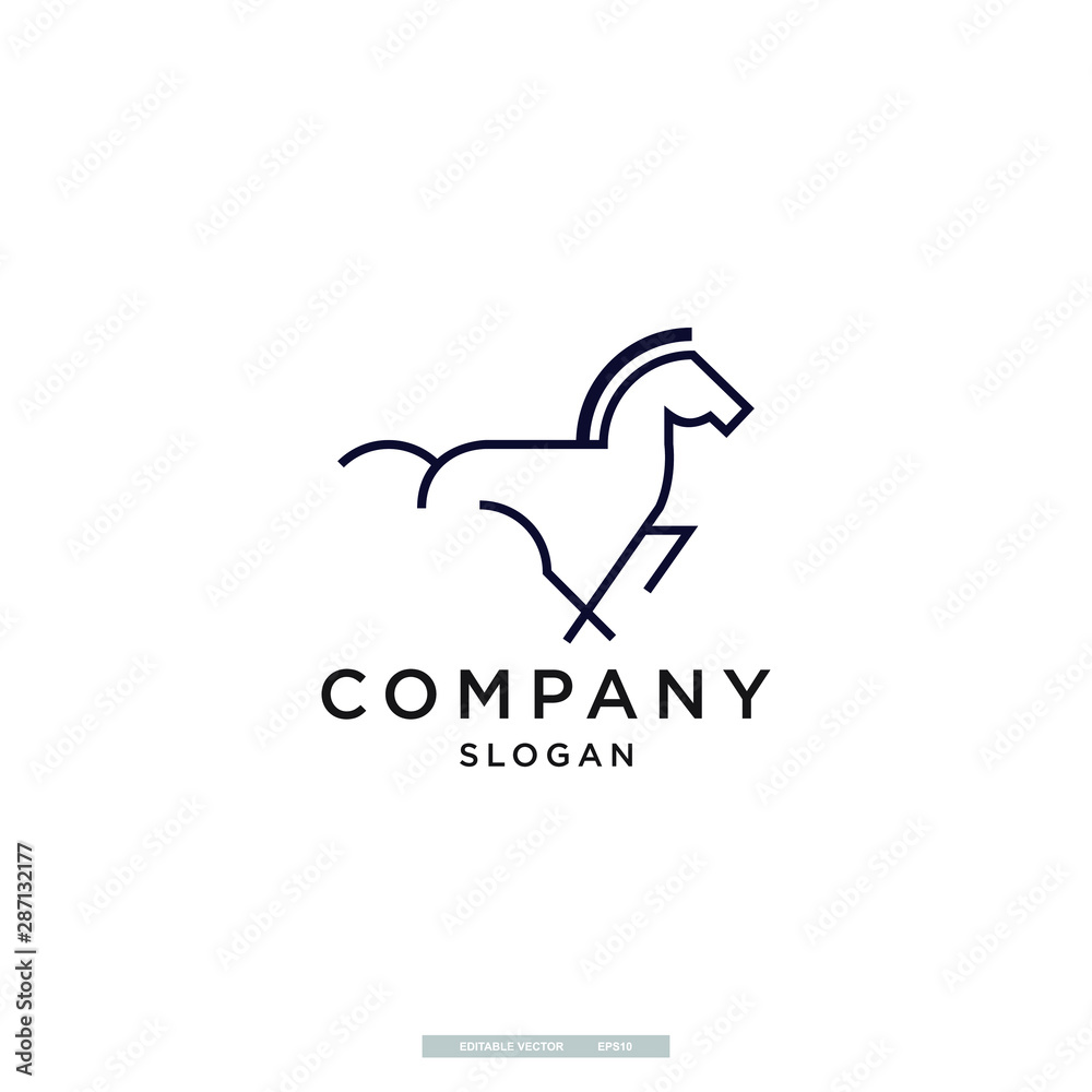 line art running horse logo template line art running horse logo template