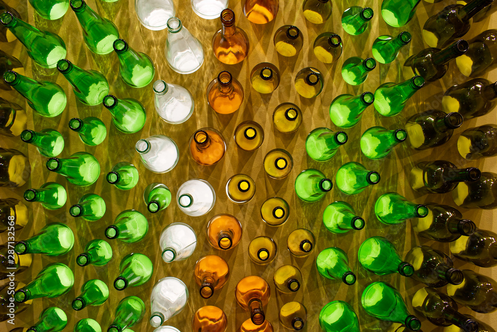 custom made wallpaper toronto digitalLarge group of empty glass bottles. Say no to plastic concept.