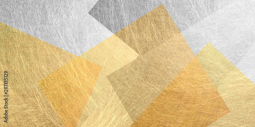 幾何学的な暖色系の背景素材（金色と銀色）